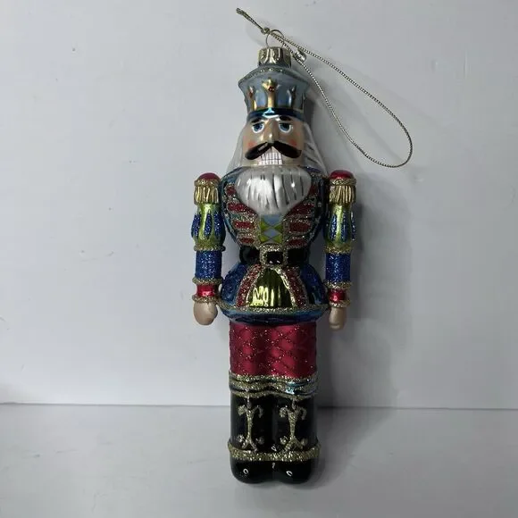Fitz & Floyd Nutcracker 7” Glass Christmas Holiday Ornament Soldier - Picture 1 of 7